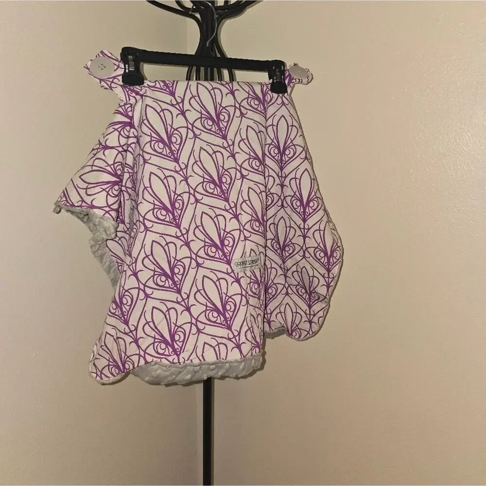 Carseat Cover Purple and White Patterned